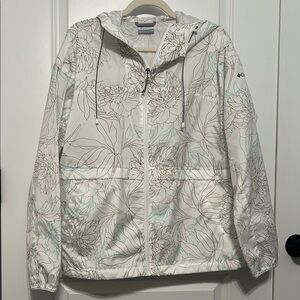 Columbia White Floral Hooded Jacket